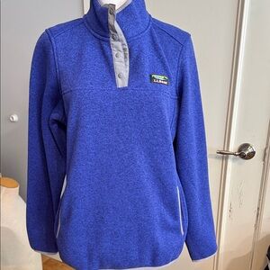 L.L. Bean Blue and Gray Snap Pullover